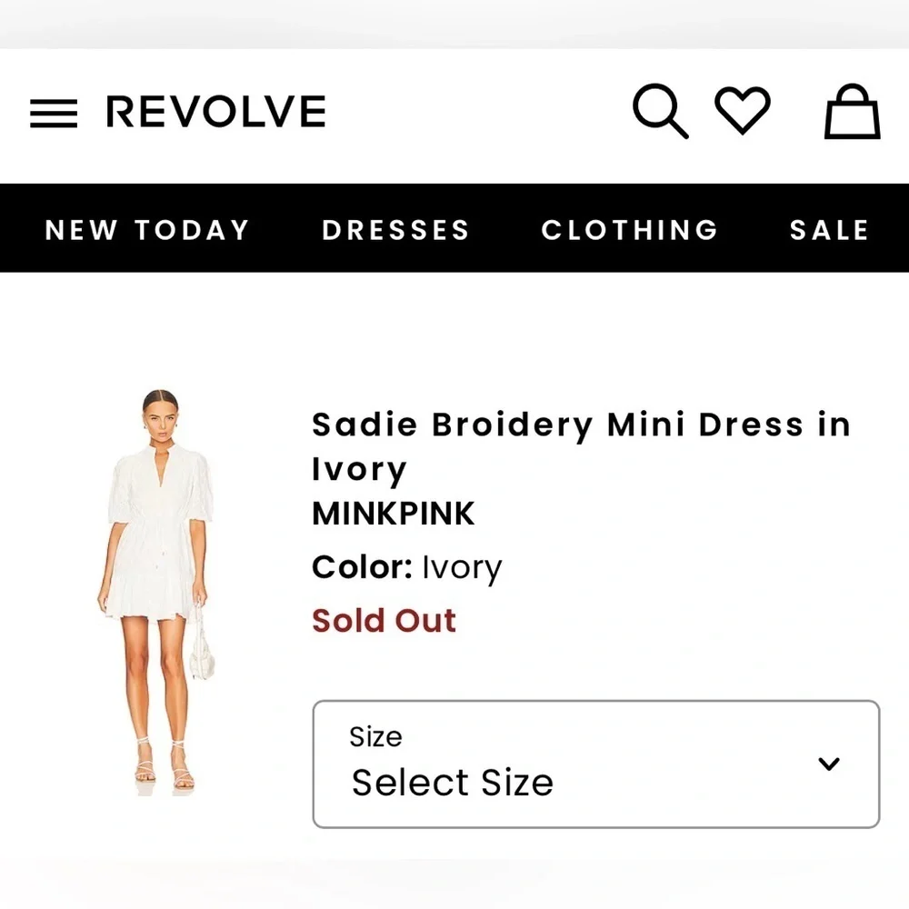MINKPINK-Revolve White Sadie Broidery Mini Dress size XS